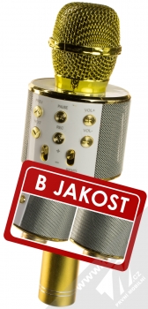 1Mcz WS-858 Bluetooth karaoke mikrofon s reproduktorem - B JAKOST (ošoupaná barva!) zlatá (gold)