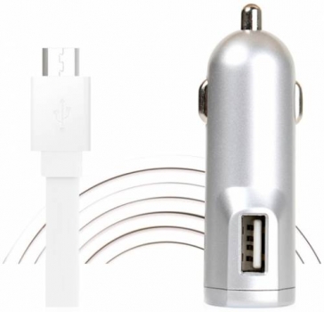 USAMS U-Easy CL nabíječka microUSB a USB 2,1A silver