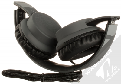 Aligator AH03 stereo sluchátka šedá černá (grey black) složené zezadu