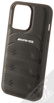 AMG Debossed Lines ochranný kryt z pravé kůže pro Apple iPhone 13 Pro (AMHCP13LGSEBK) černá (black)