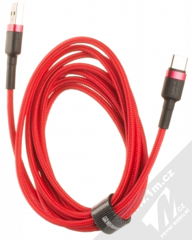 Baseus Cafule Cable opletený USB kabel délky 2 metry s USB Type-C konektorem (CATKLF-C09) červená černá (red black) komplet