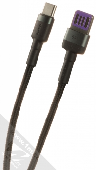 Baseus Cafule HW Cable 40W opletený USB kabel s USB Type-C konektorem (CATKLF-PG1) šedá černá (grey black)