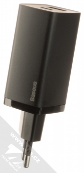 Baseus GaN2 Lite Quick Charger nabíječka do sítě s 1x USB a 1x USB Type-C výstupy 65W (CCGAN2L-B01) černá (black)