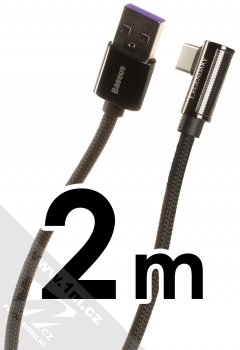 Baseus Legend Elbow Cable zalomený opletený USB kabel délky 2 metry s USB Type-C konektorem (CATCS-C01) černá (black)