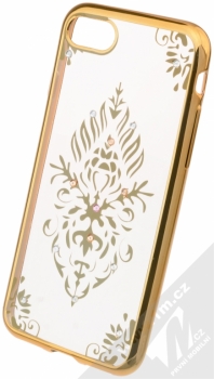 Beeyo Floral pokovený ochranný kryt pro Apple iPhone 7, iPhone 8 zlatá průhledná (gold transparent)