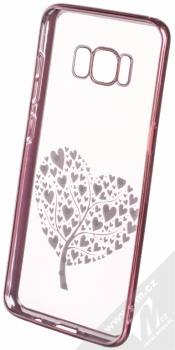 Beeyo Hearts Tree pokovený ochranný kryt pro Samsung Galaxy S8 růžová průhledná (pink transparent) zepředu