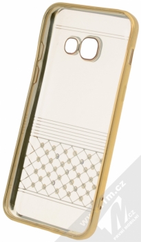 Beeyo Luxury pokovený ochranný kryt pro Samsung Galaxy A3 (2017) zlatá průhledná (gold transparent) zepředu