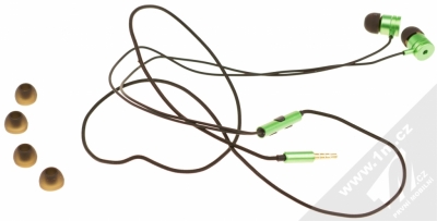 Blue Star Metal MI sluchátka s mikrofonem a ovladačem limetkově zelená (lime) balení
