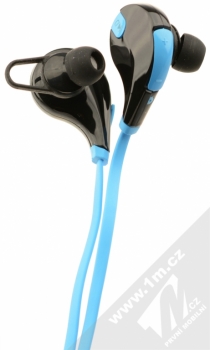 Blun QY7 Sport Bluetooth Stereo headset černá modrá (black blue) detail sluchátek