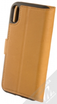 Bugatti Zurigo Full Grain Leather Booklet Case flipové pouzdro z pravé kůže pro Apple iPhone XR hnědá (cognac) zezadu