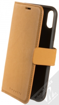 Bugatti Zurigo Full Grain Leather Booklet Case flipové pouzdro z pravé kůže pro Apple iPhone XR hnědá (cognac)