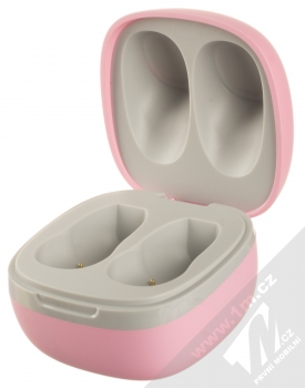 CellularLine Evade TWS Bluetooth stereo sluchátka (BTEVADETWSP) růžová (pink) nabíjecí pouzdro otevřené