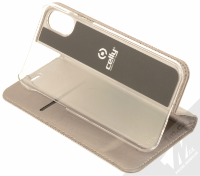 Celly Air flipové pouzdro pro Apple iPhone X stříbrná (silver) stojánek