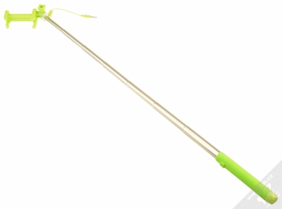 Celly Selfie Mini teleskopická tyč, držák do ruky s tlačítkem spouště přes audio konektor jack 3,5mm zelená (green) maximální délka