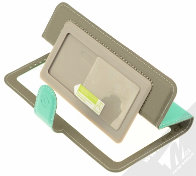 Celly View Unica XL univerzální flipové pouzdro pro mobilní telefon, mobil, smartphone tyrkysová (turquoise) stojánek