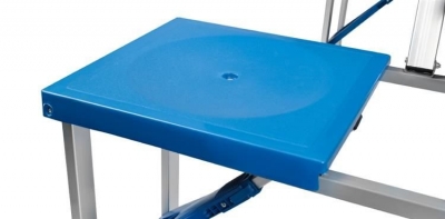 1Mcz Kempingový skládací set, stolek a 2 lavičky, 82x82x68cm modrá stříbrná (blue silver)