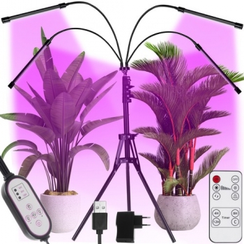 1Mcz WS-PROT15 pěstební LED světlo pro růst rostlin se stativem, časovačem a dálkovým ovladačem černá (black)