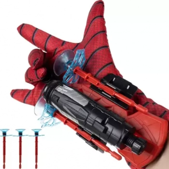 1Mcz Spider-Man střílející rukavice s třemi šipkami v designu pavučiny červená černá (red black)