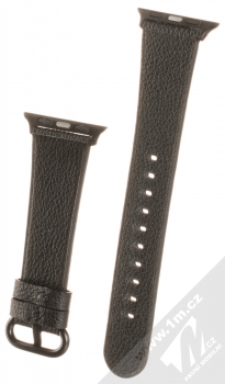 Dahase Grain Leather Strap kožený pásek na zápěstí pro Apple Watch 38mm, Watch 40mm černá (black) zezadu