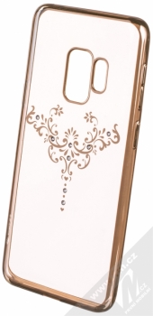 Devia Crystal Soft Case Iris pokovený ochranný kryt s motivem pro Samsung Galaxy S9 zlatá (champagne gold)