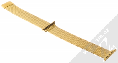 Devia Elegant Milanese Loop magnetický pásek z leštěného kovu na zápěstí pro Apple Watch 38mm, Watch 40mm, Watch 41mm zlatá (gold) rozepnuté zezadu