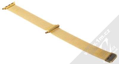 Devia Elegant Milanese Loop magnetický pásek z leštěného kovu na zápěstí pro Apple Watch 38mm, Watch 40mm, Watch 41mm zlatá (gold) rozepnuté