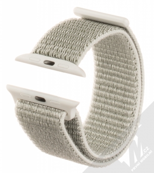 Devia Nylon Sport Band nylonový pásek na zápěstí pro Apple Watch 42mm, Watch 44mm, Watch 45mm světle šedá (seashell)