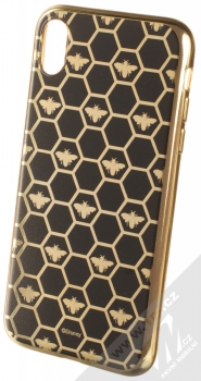 Disney Medvídek Pú a Včely 014 TPU pokovený ochranný silikonový kryt s motivem pro Apple iPhone XR černá zlatá (black gold)