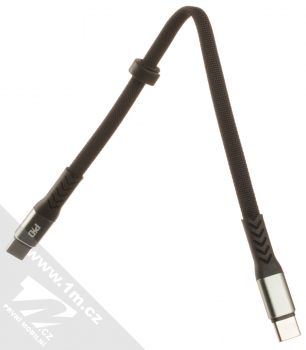 Dudao L10C plochý opletený USB Type-C kabel délky 23cm černá (black) zezadu