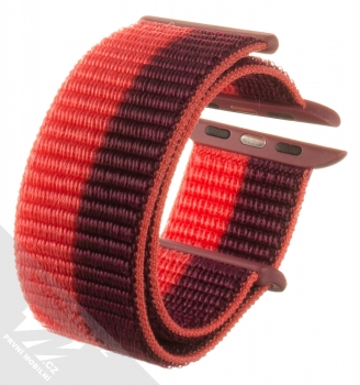 Dux Ducis Sport Watch Band textilní řemínek pro Apple Watch 42mm, Watch 44mm, Watch 45mm, Watch Ultra 49mm tmavě červená červená (cherry red) zezadu