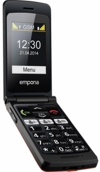 EMPORIA FLIP BASIC červená (red) senior, mobil, seniorský mobilní telefon