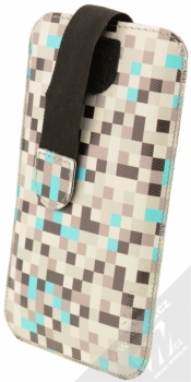 Fixed Soft Slim 5XL pouzdro pro mobilní telefon, mobil, smartphone (FIXSOS-GDI-5XL) šedé čtverečky (grey dice) vytažený pásek
