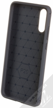 Forcell Carbon ochranný kryt pro Huawei P20 šedomodrá (graphite) zepředu