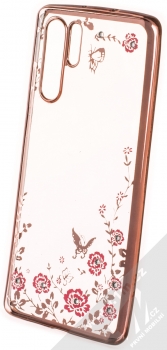 Forcell Diamond Flower TPU ochranný kryt pro Huawei P30 Pro růžově zlatá (rose gold)