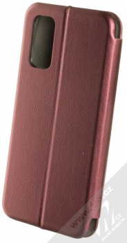Forcell Elegance Book flipové pouzdro pro Samsung Galaxy S20 tmavě červená (dark red) zezadu