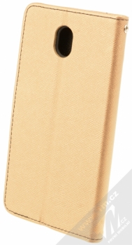 Forcell Fancy Book flipové pouzdro pro Samsung Galaxy J7 (2017) zlatá černá (gold black) zezadu