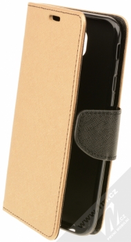 Forcell Fancy Book flipové pouzdro pro Samsung Galaxy J7 (2017) zlatá černá (gold black)