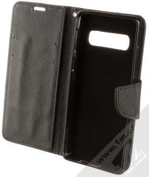 Forcell Fancy Book flipové pouzdro pro Samsung Galaxy S10 černá (black) otevřené