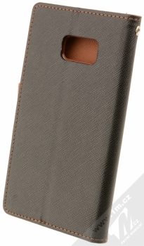 Forcell Fancy Book flipové pouzdro pro Samsung Galaxy S7 černá hnědá (black brown) zezadu