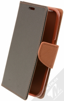 Forcell Fancy Book flipové pouzdro pro Samsung Galaxy S7 černá hnědá (black brown)