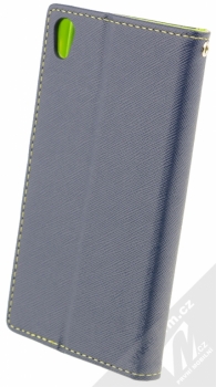 Forcell Fancy Book flipové pouzdro pro Sony Xperia E5 modro limetkově zelená (blue lime) zezadu