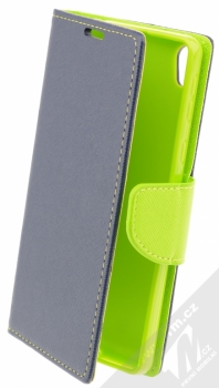 Forcell Fancy Book flipové pouzdro pro Sony Xperia E5 modro limetkově zelená (blue lime)