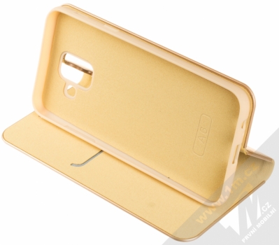 Forcell Luna flipové pouzdro pro Samsung Galaxy A6 (2018) zlatá (gold) stojánek