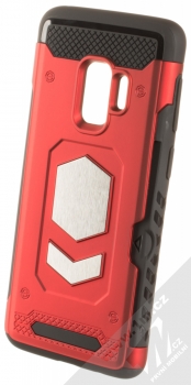 Forcell Magnet odolný ochranný kryt s kapsičkou a kovovým plíškem pro Samsung Galaxy S9 červená (red)