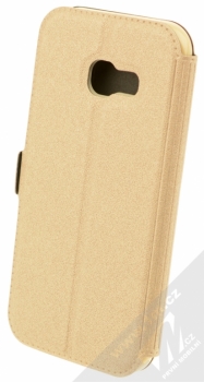 Forcell Pocket Book flipové pouzdro pro Samsung Galaxy A3 (2017) zlatá (gold) zezadu