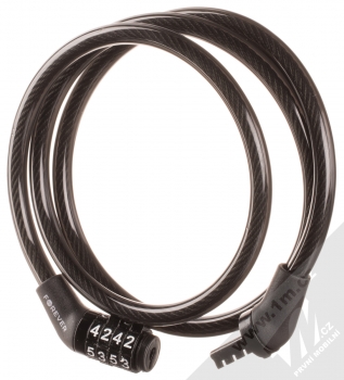 Forever KYL-100 kabelový zámek s uzamykáním číselníkem na koloběžku, kolo, motocykl a skútr černá (black) odemčené