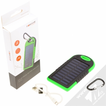 Forever TB-016 Solar Travel Battery PowerBank záložní zdroj 5000mAh zelená (green) balení