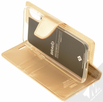 Goospery Bravo Diary flipové pouzdro pro Apple iPhone X zlatá (gold) stojánek