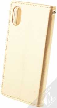 Goospery Bravo Diary flipové pouzdro pro Apple iPhone X zlatá (gold) zezadu