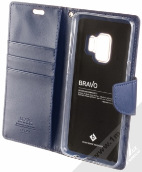 Goospery Bravo Diary flipové pouzdro pro Samsung Galaxy S9 tmavě modrá (navy blue) otevřené